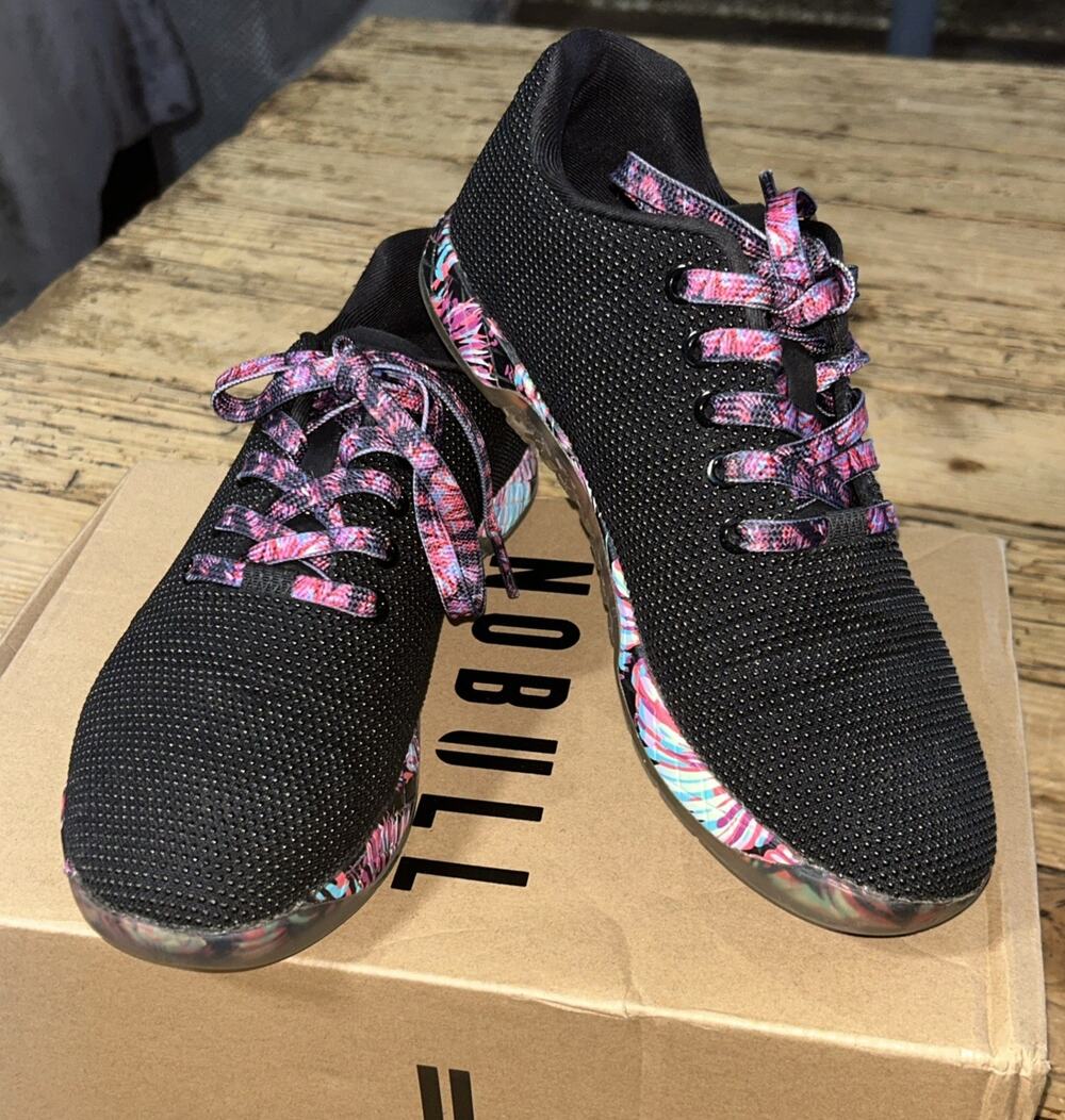 NOBULL Women’s Size 7.5 Midnight Palm Shoes Black Running Sneakers WORN ONCE